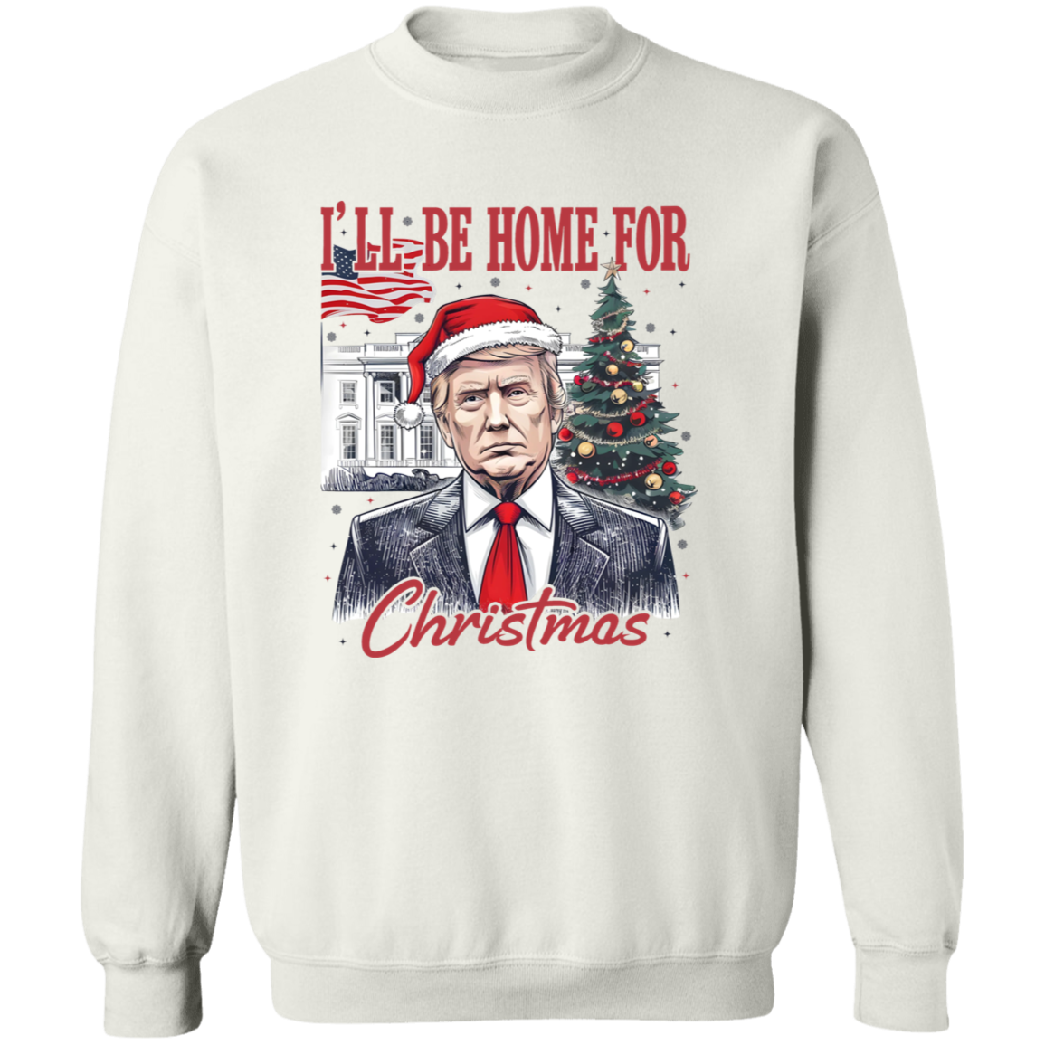 Trump I'll Be Home for Christmas, Humorous Trump Christmas Shirt HA75 63660