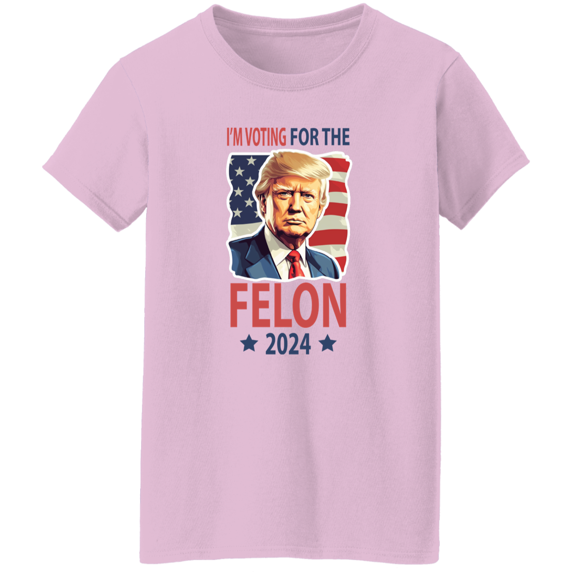 Independence Day I'm Voting For The Felon Donald Trump 2024 Bright Shirt HO82 62666