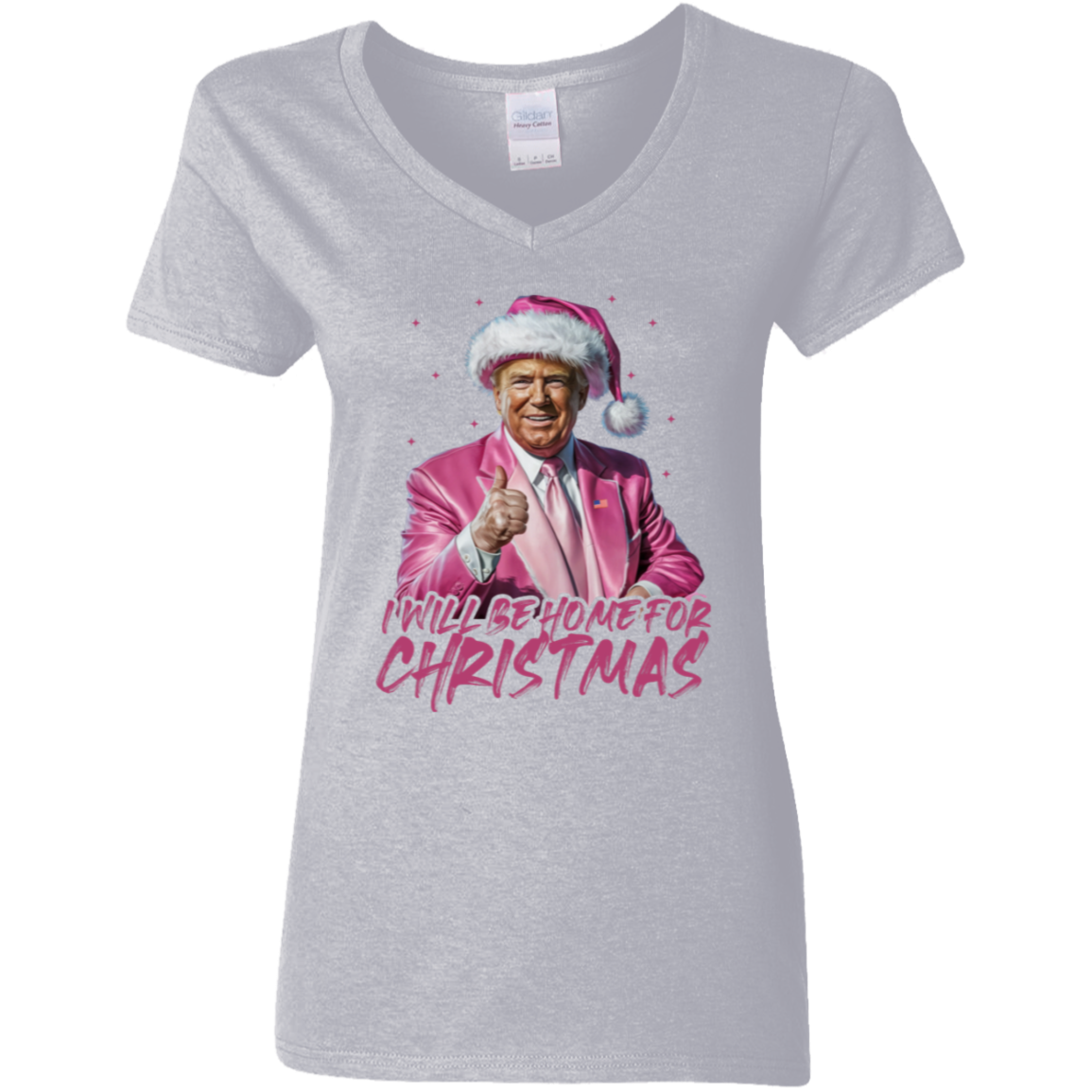 Trump With Santa Hat I'll Be Home for Christmas Shirt HA75 63649