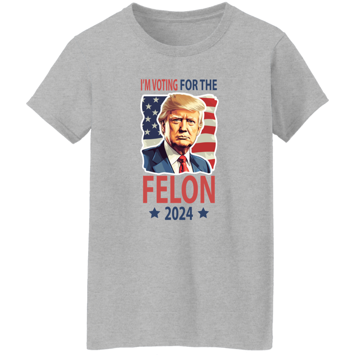Independence Day I'm Voting For The Felon Donald Trump 2024 Bright Shirt HO82 62666