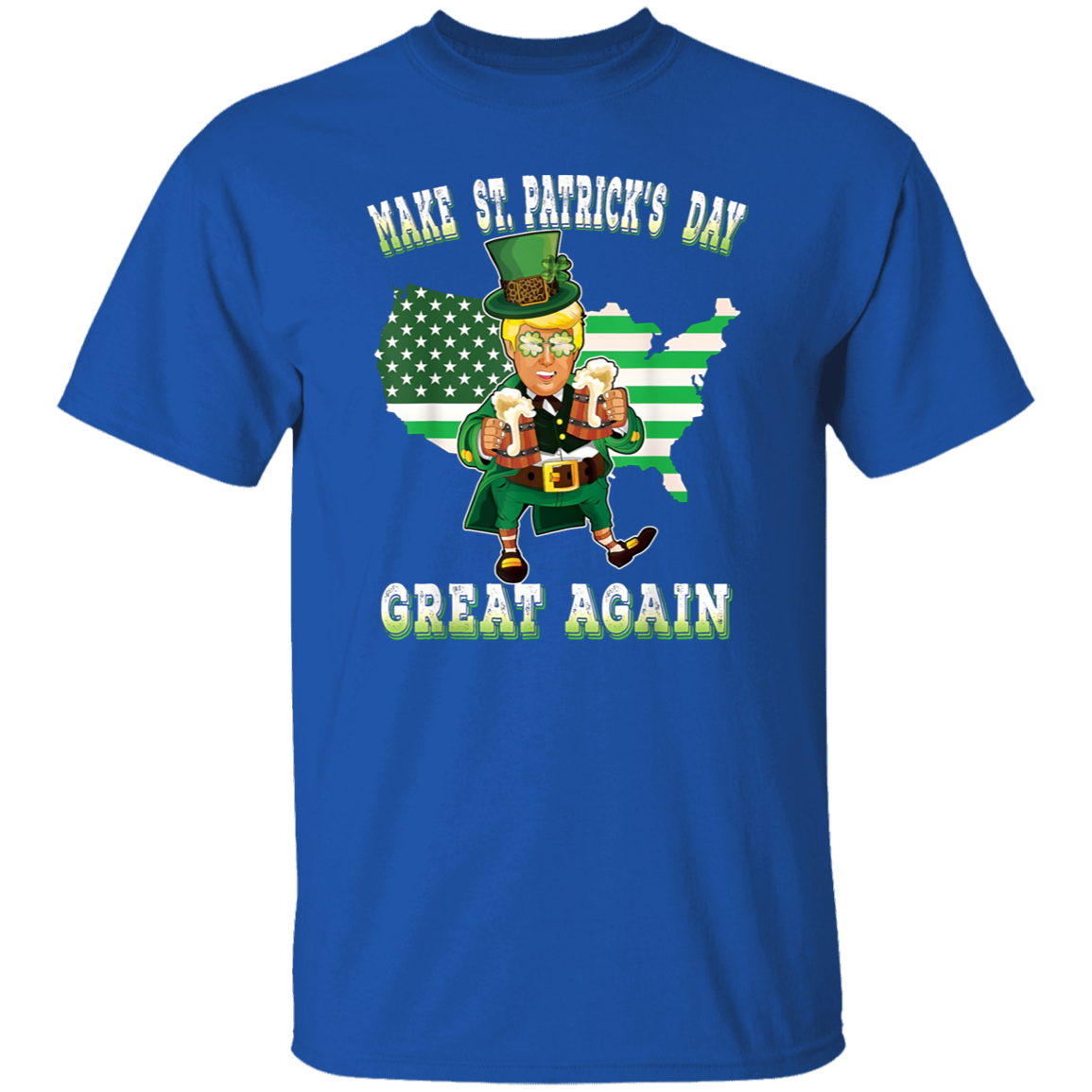 Make St Patrick's Day Great Again Trump Leprechaun Dark Shirt HO82 65598