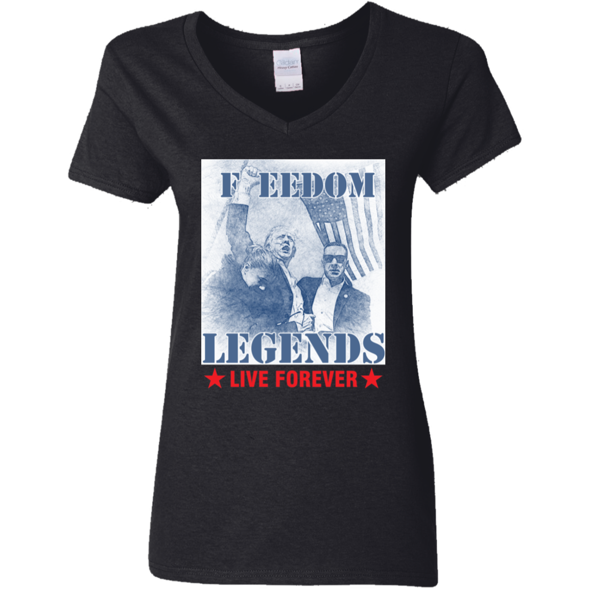 Trump 2024 Freedom Legends Live Forever Dark Shirt HO82 63052