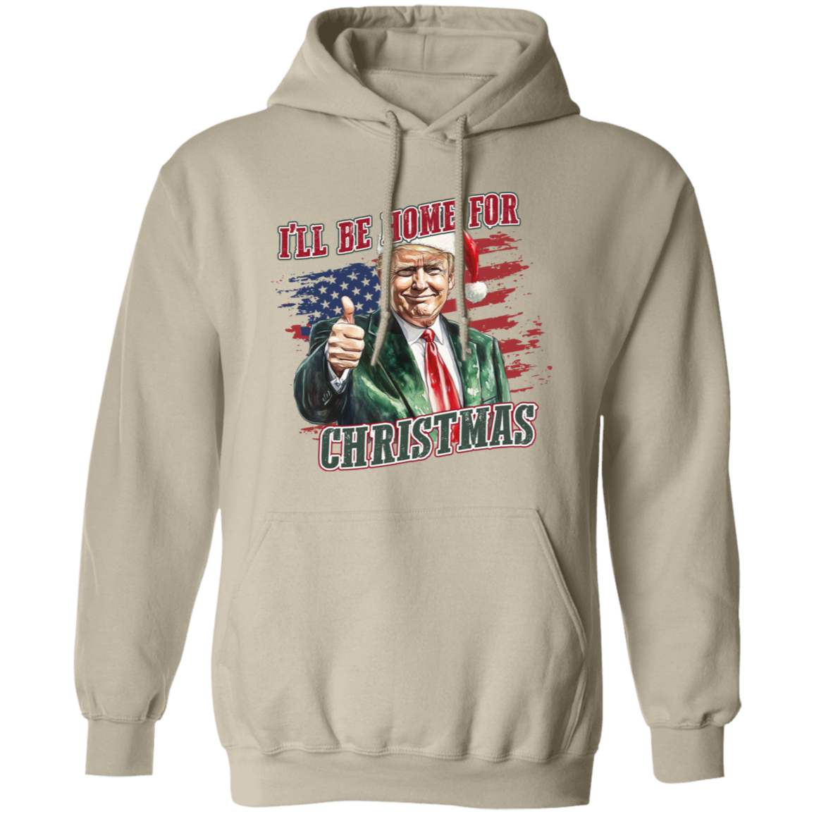 Trump I'll Be Home for Christmas - Trump With US Flag Shirt HA75 63696
