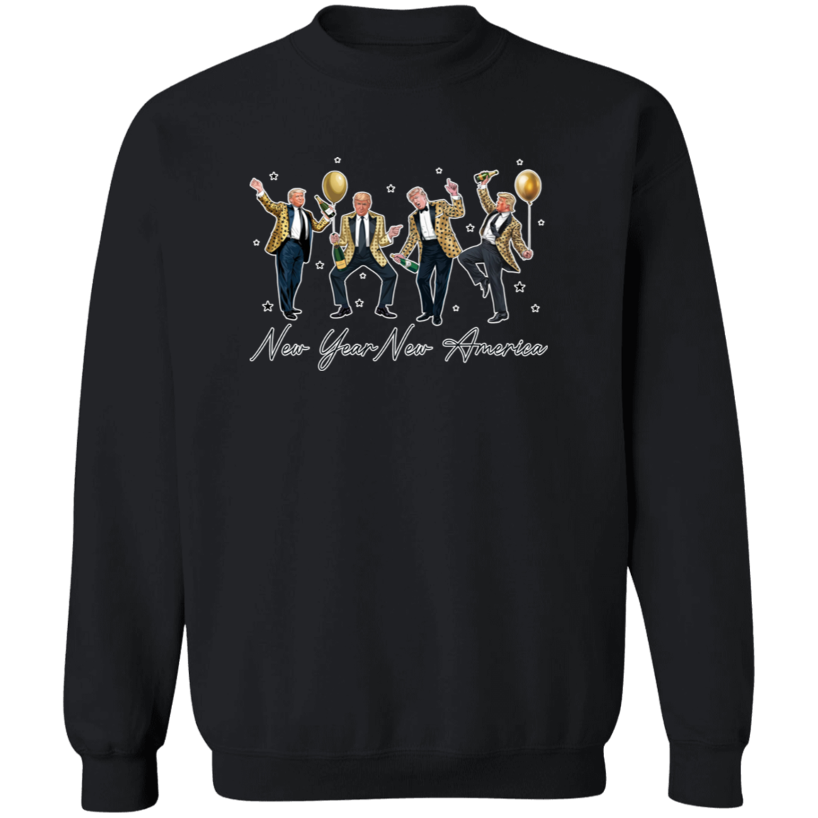 New Year New America Humorous Dancing Trump Dark Shirt HA75 64286