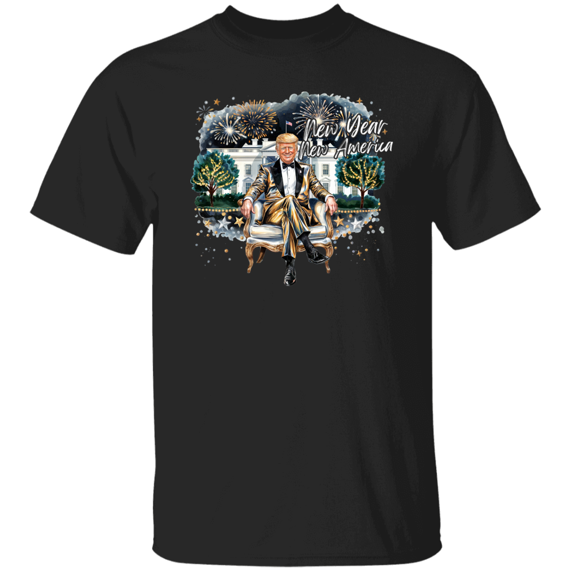 President Trump 2025 New Year New America Dark Shirt HA75 67148