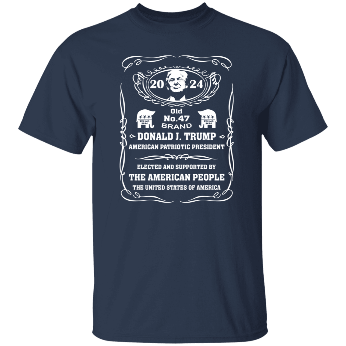 Donald J. Trump American Patriotic President Dark Shirt HA75 63924