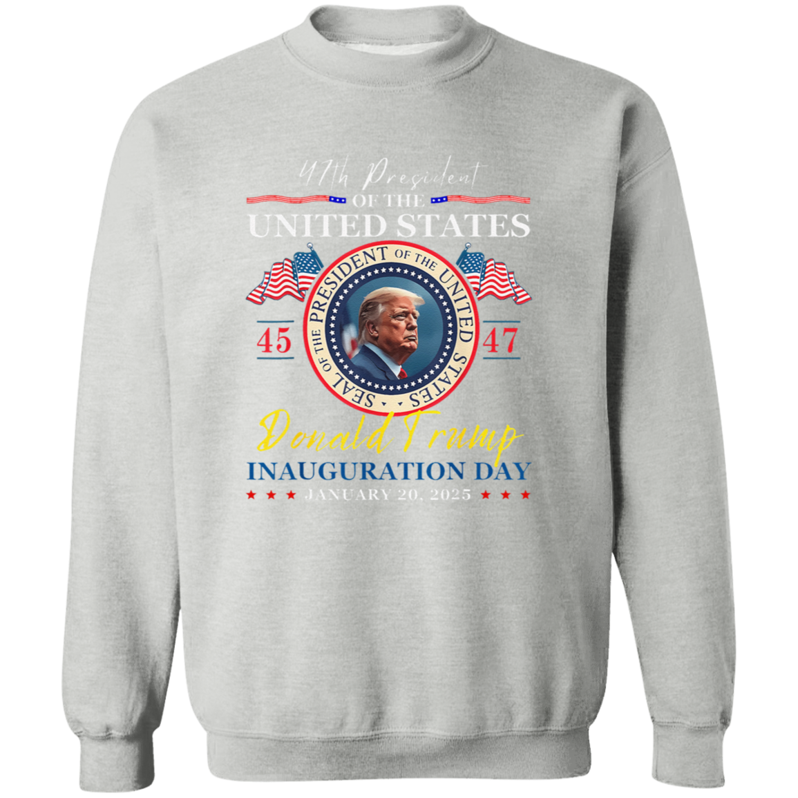 President Donald Trump Inauguration Day 2025 47th USA Flag Dark Shirt HO82 65658