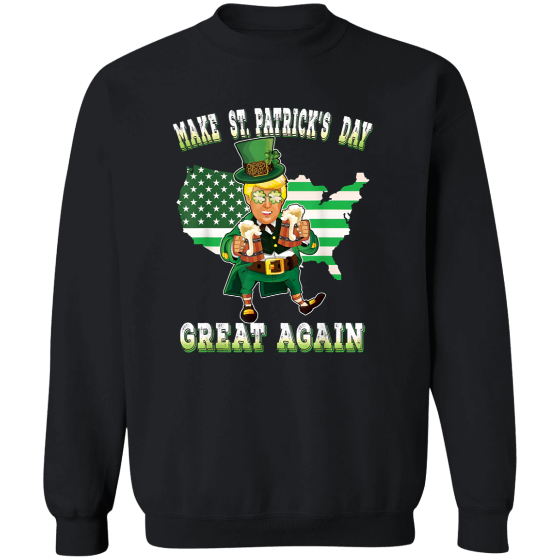 Make St Patrick's Day Great Again Trump Leprechaun Dark Shirt HO82 65598