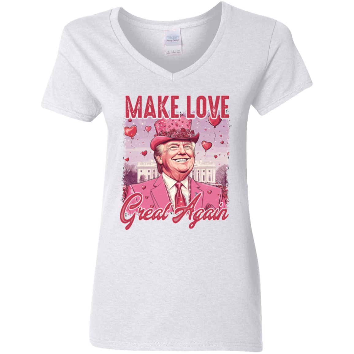 Make Love Great Again Funny Trump Valentine's Day Bright Shirt HA75 64292