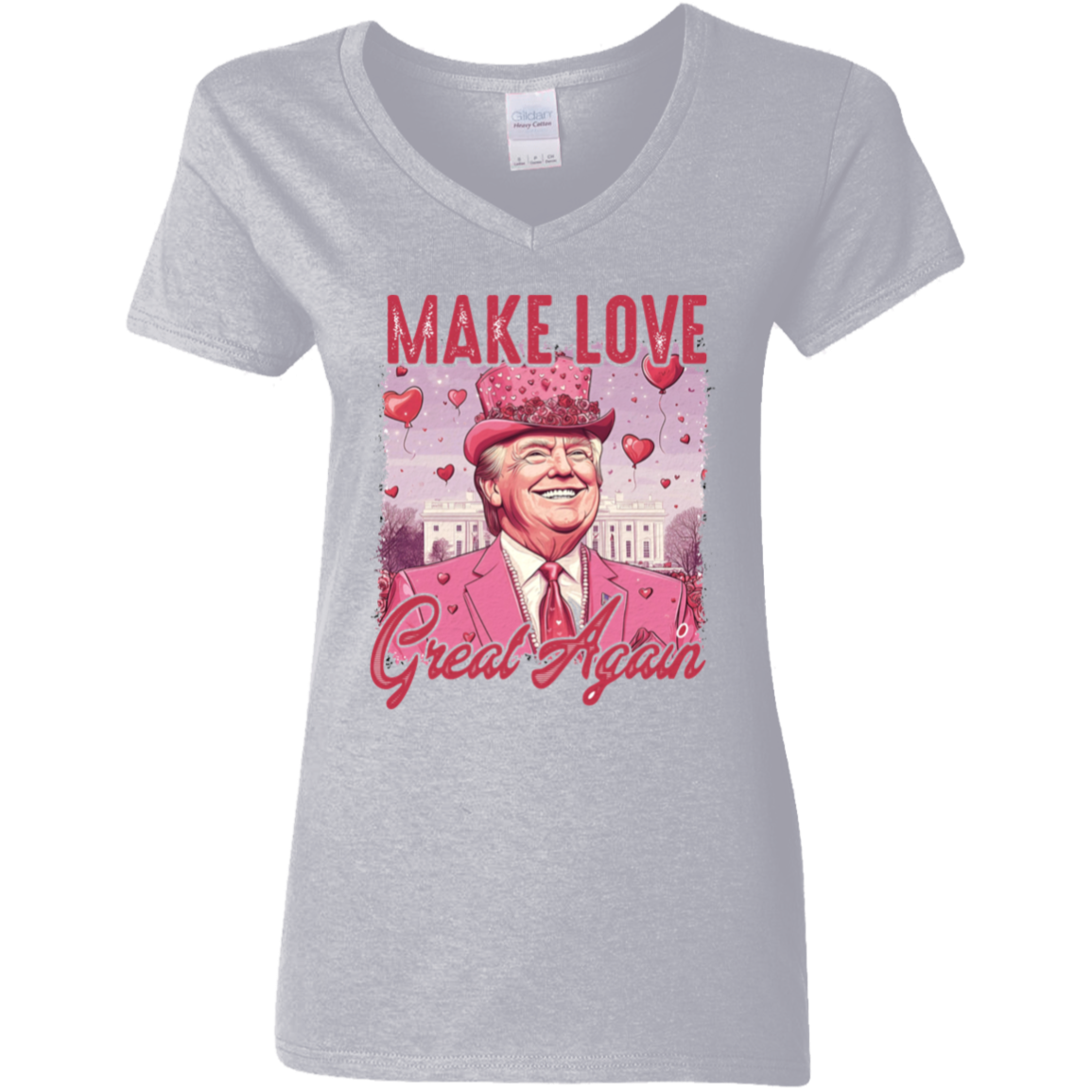 Make Love Great Again Funny Trump Valentine's Day Bright Shirt HA75 64292