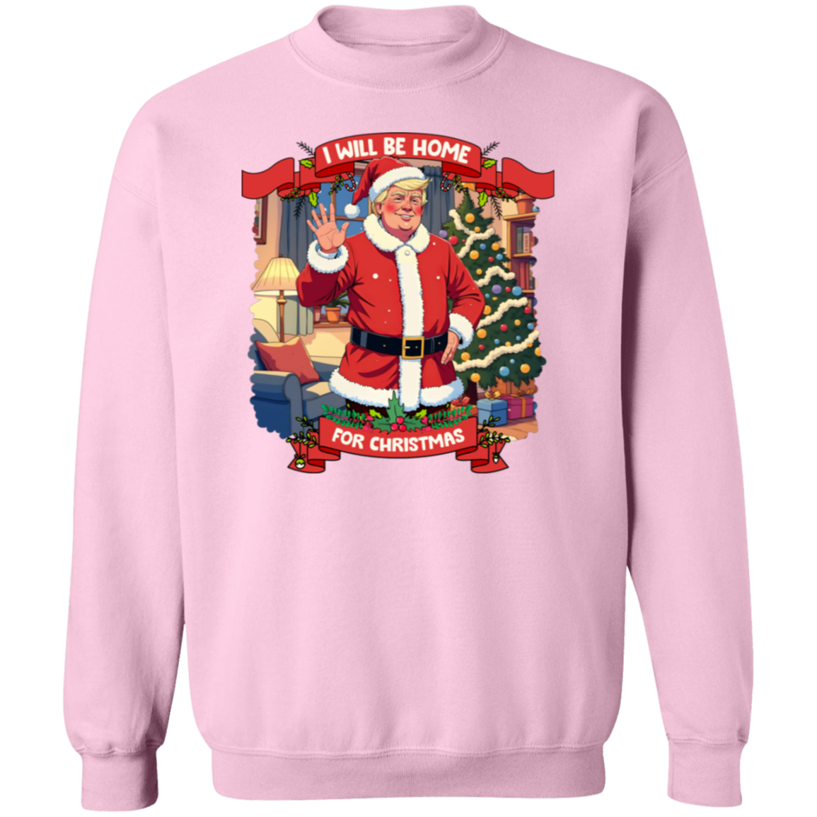 I Will Be Home For Christmas Trump Santa Claus Shirt HA75 63671