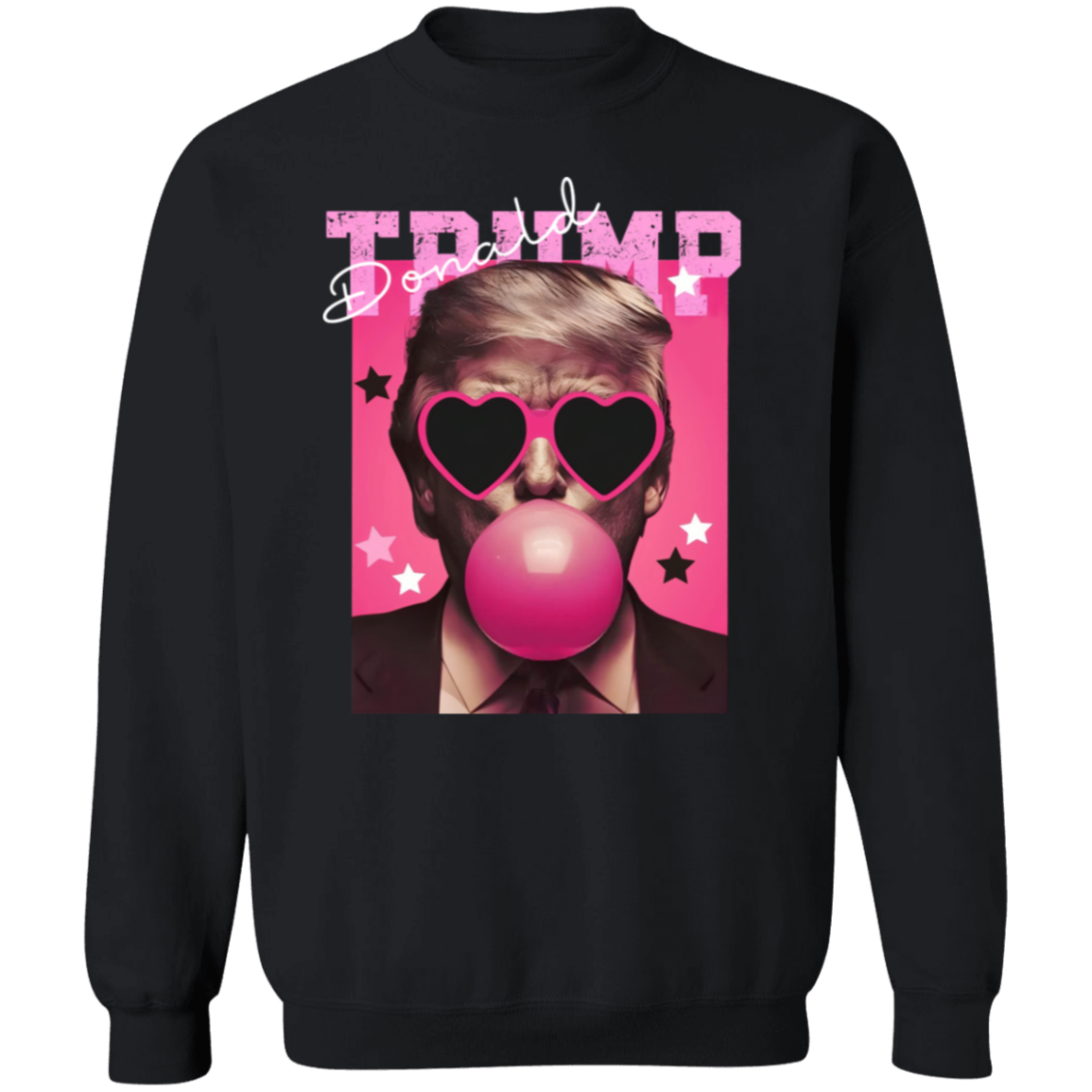 Funny Donald Trump Blowing Bubble Gum Pink Sun Glasses Dark Shirt LM32 65191