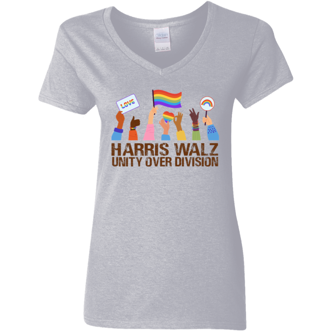 Harris Walz Unity Over Division Election 2024 Bright Shirt HA75 63460