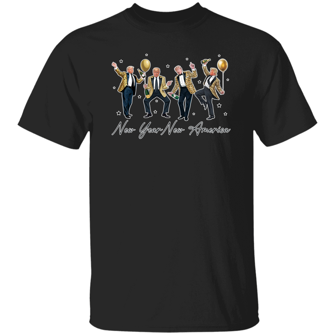 New Year New America Humorous Dancing Trump Dark Shirt HA75 64286