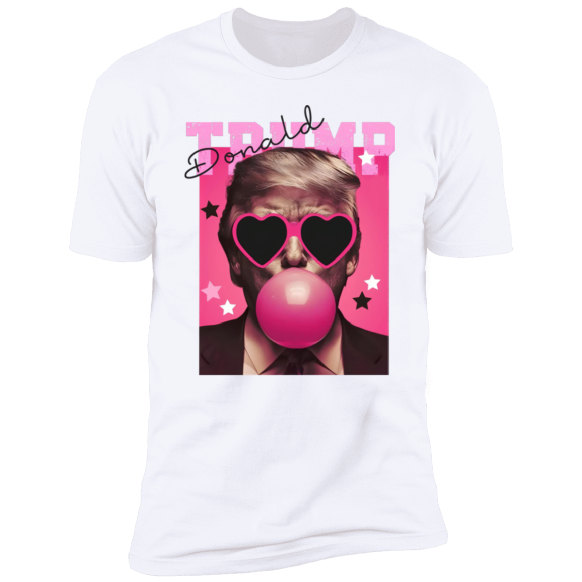 Funny Donald Trump Blowing Bubble Gum Pink Sun Glasses Bright Shirt LM32 65193