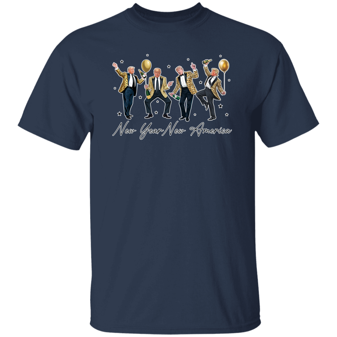 New Year New America Humorous Dancing Trump Dark Shirt HA75 64286