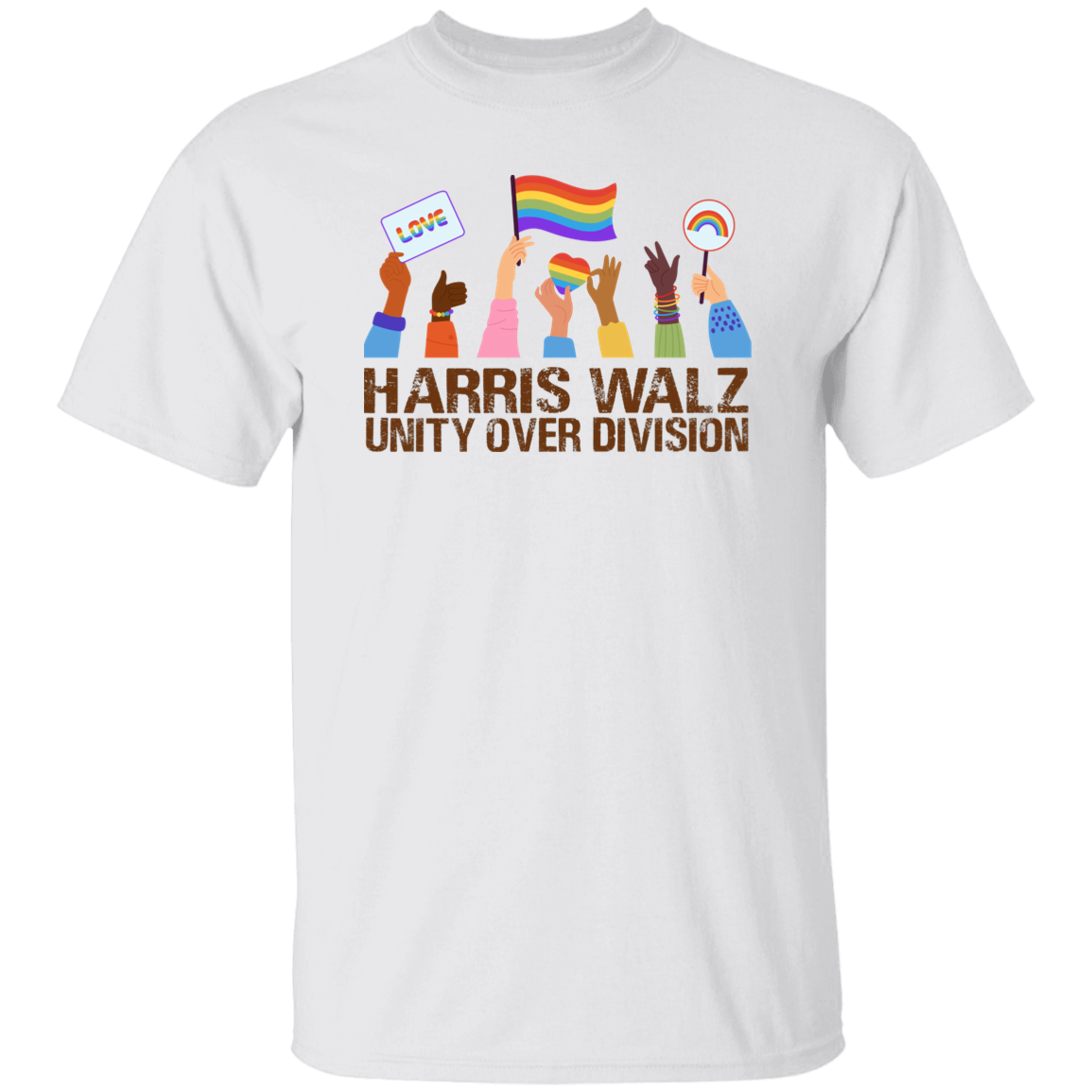 Harris Walz Unity Over Division Election 2024 Bright Shirt HA75 63460