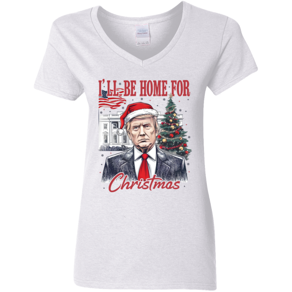 Trump I'll Be Home for Christmas, Humorous Trump Christmas Shirt HA75 63660