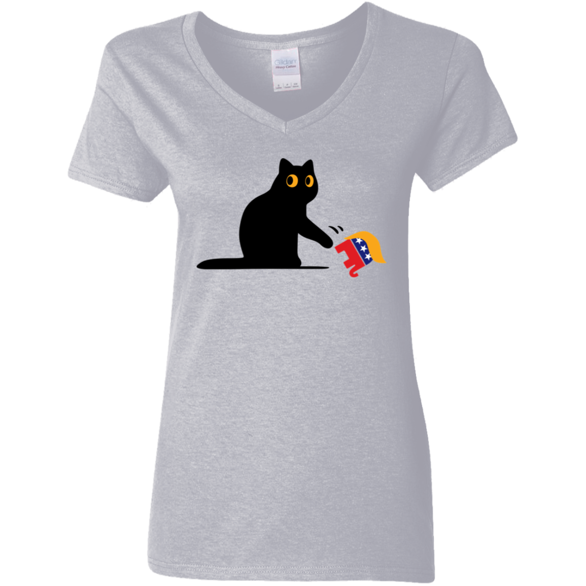 Kamala Harris 2024 Victory Black Cat vs. GOP Elephant Bright Shirt HA75 63456