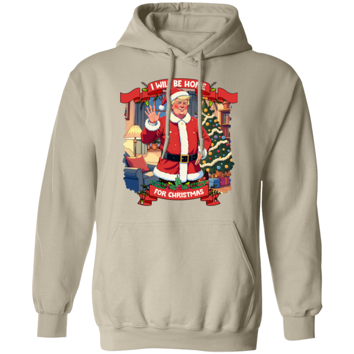 I Will Be Home For Christmas Trump Santa Claus Shirt HA75 63671