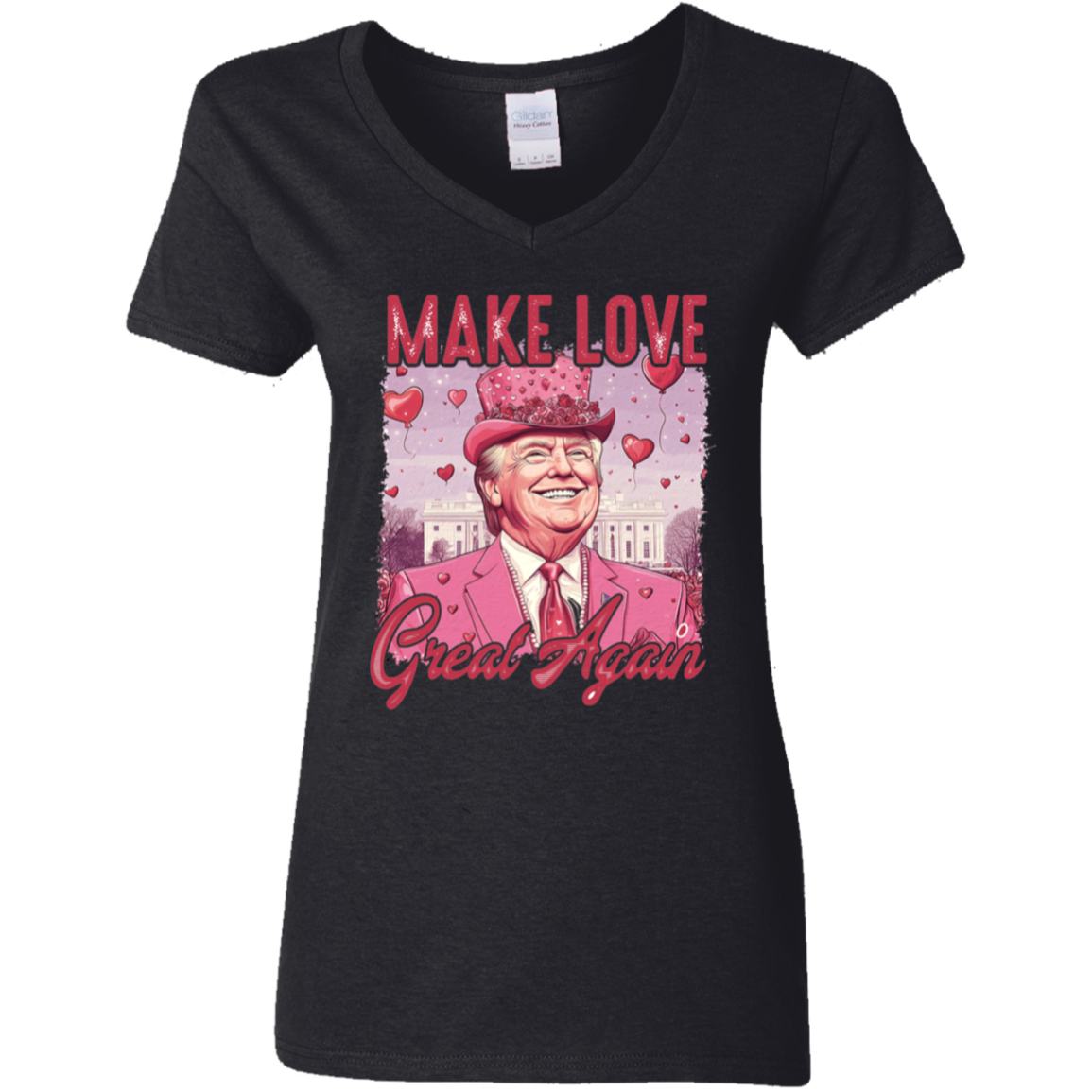 Make Love Great Again Funny Trump Valentine's Day Dark Shirt HA75 64294