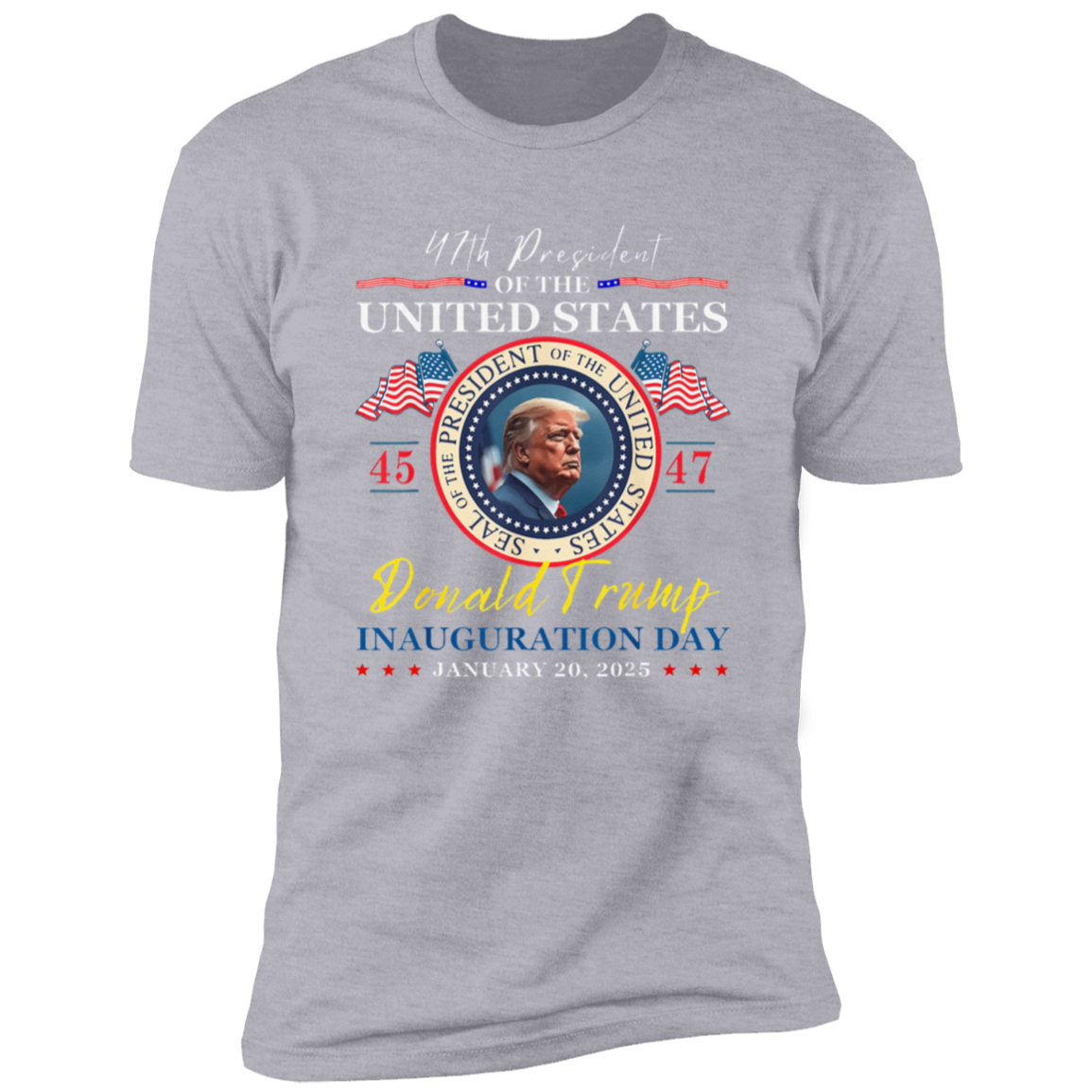 President Donald Trump Inauguration Day 2025 47th USA Flag Dark Shirt HO82 65658