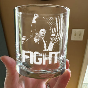 President Trump Fight 45 47 Engraved Whiskey Glass HO82 65308