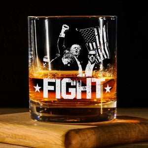 President Trump Fight 45 47 Engraved Whiskey Glass HO82 65308