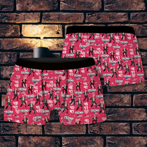 Trump 45 47 Dancing Trump Valentine's Day Gift Men's Boxer HA75 64258