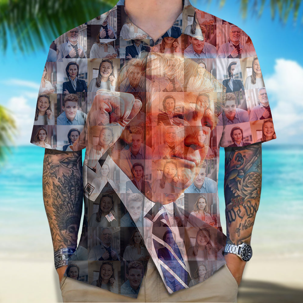 Custom Photo US Flag Trump Hawaii Shirt N369 62512