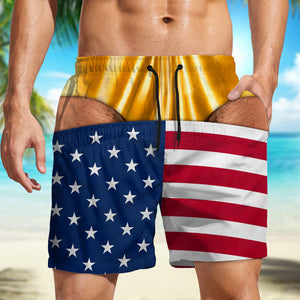 Funny Men’s Swim Trunks - Fake Underwear Beach Shorts, Wide Load Birthday Gag Gift For Him HA75 921938