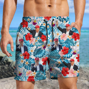 Custom Donald Trump Photo With Tropical Style Beach Short For Men N304 62470