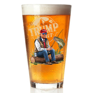 Trump Light Fishing Lovers Gift Print Beer Glass For Trump Fan HO82 65494