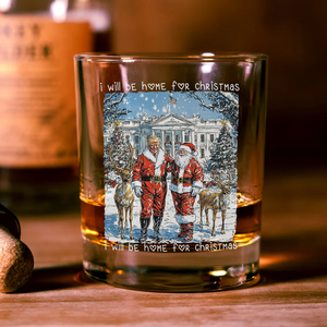 Trump Santa I Will Be Home For Christmas Rock Glass HA75 63637