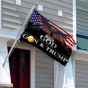 Trump 2024 Flag 3X5 Outdoor God Guns and Trump Flag 150D Premium Polyester Trump US American Patriotic Eagle Flag with Brass Grommets for Outdoor Indoor Room Wall