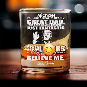 Perfect Gift for Dads Who Support Trump Engraved Rock Glass 62563 TW