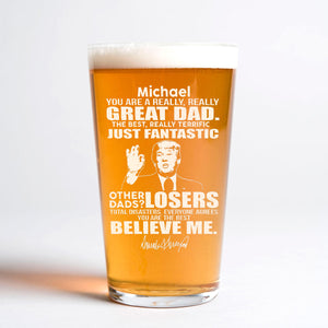 Great Grandpa Great Dad Trump Print Beer Glass N304 62565