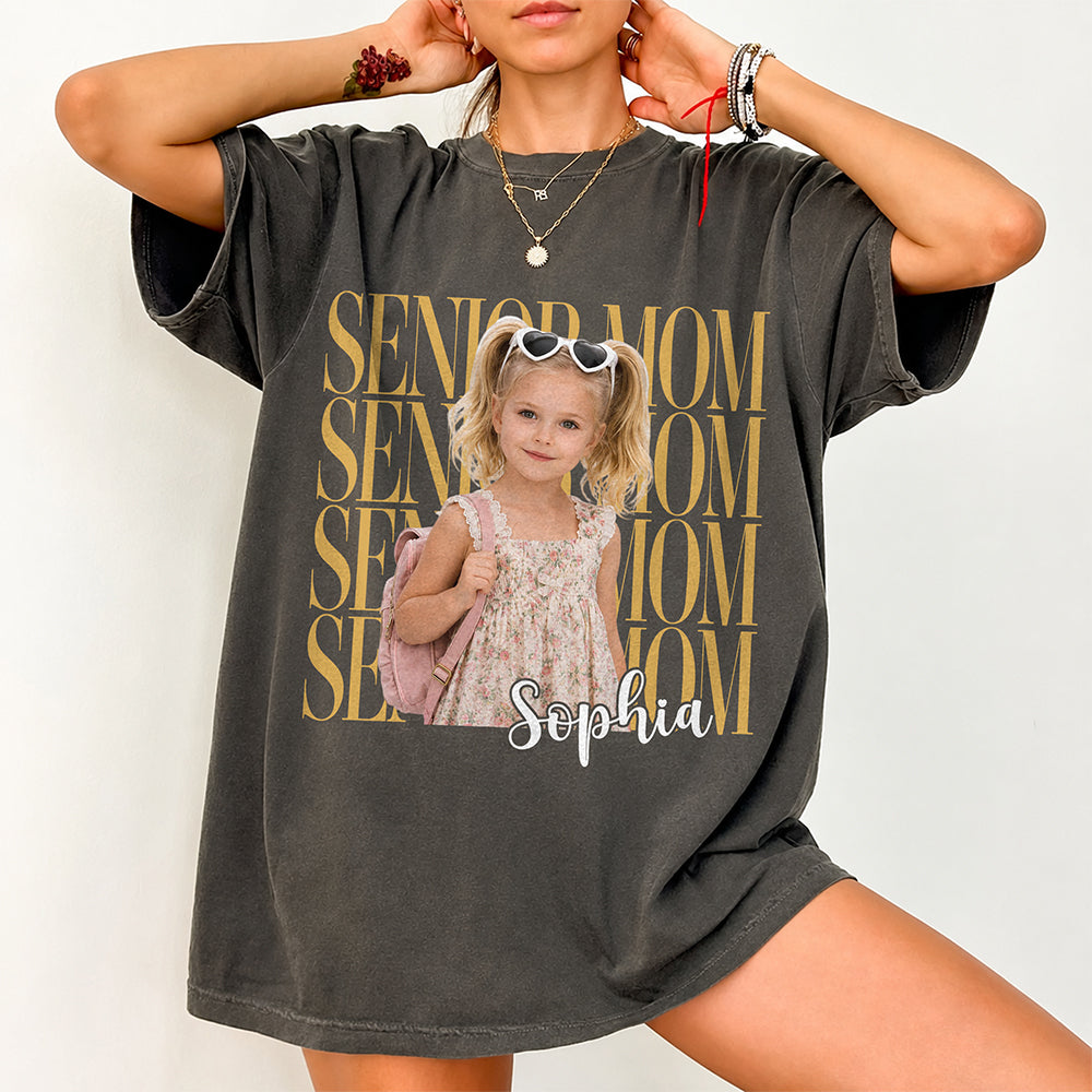 Custom Photo Senior Mom Comfort Shirt 2027, Personalized Class Of 2027 Gift, Proud Senior Mom Gift HO82 903272