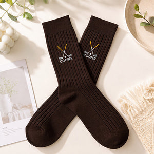 Personalized Name Embroidered Socks, Unique Golf Enthusiast Gift, Golfers and Coaches Gift HO82 903274
