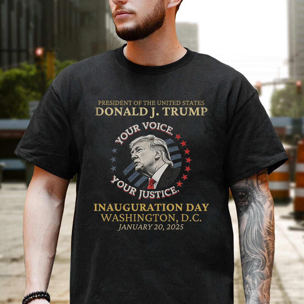 Trump Inauguration Day 2025 Commemorative Memorabilia Dark Shirt HO82 65638