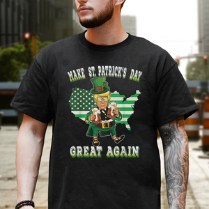 Make St Patrick's Day Great Again Trump Leprechaun Dark Shirt HO82 65598