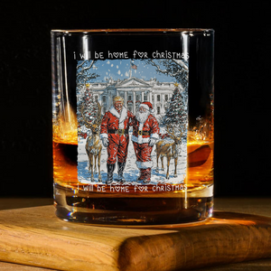 Trump Santa I Will Be Home For Christmas Rock Glass HA75 63637