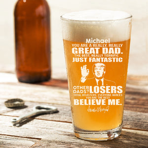 Great Grandpa Great Dad Trump Print Beer Glass N304 62565