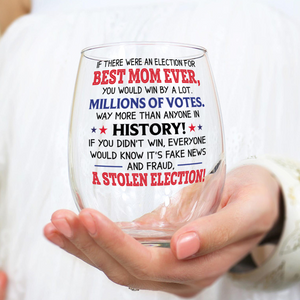 Best Mom/ Grandma Ever Personalized Funny Trump Wine Glass Gift For Mother's Day HA75 64366