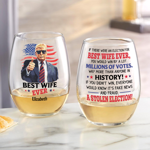 Best Mom/ Grandma Ever Personalized Funny Trump Wine Glass Gift For Mother's Day HA75 64366