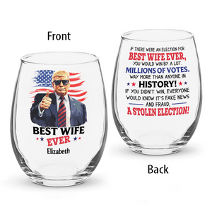 Best Mom/ Grandma Ever Personalized Funny Trump Wine Glass Gift For Mother's Day HA75 64366