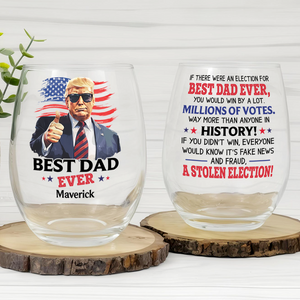 Best Mom/ Grandma Ever Personalized Funny Trump Wine Glass Gift For Mother's Day HA75 64366