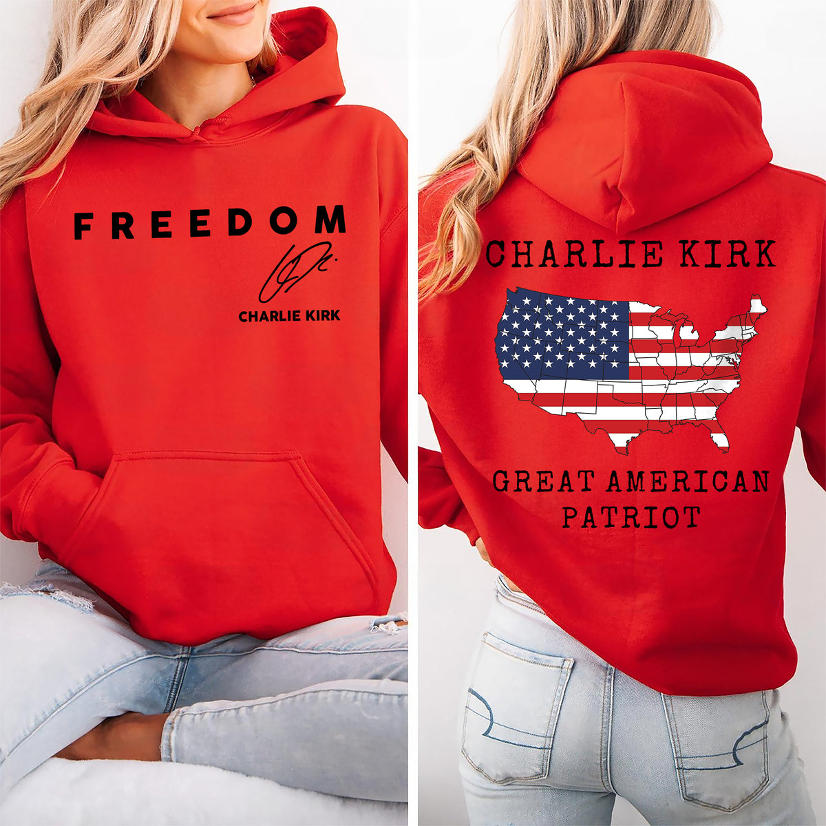 Great America Patriot Charlie Kirk Freedom Back & Front Shirt TH10 64567