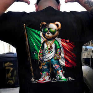 Mexico Flag Teddy, Cartoon Bear, Cool Mexican Flag Bear Back Shirt HA75 63546