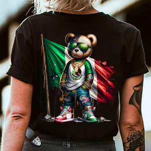 Mexico Flag Teddy, Cartoon Bear, Cool Mexican Flag Bear Back Shirt HA75 63546